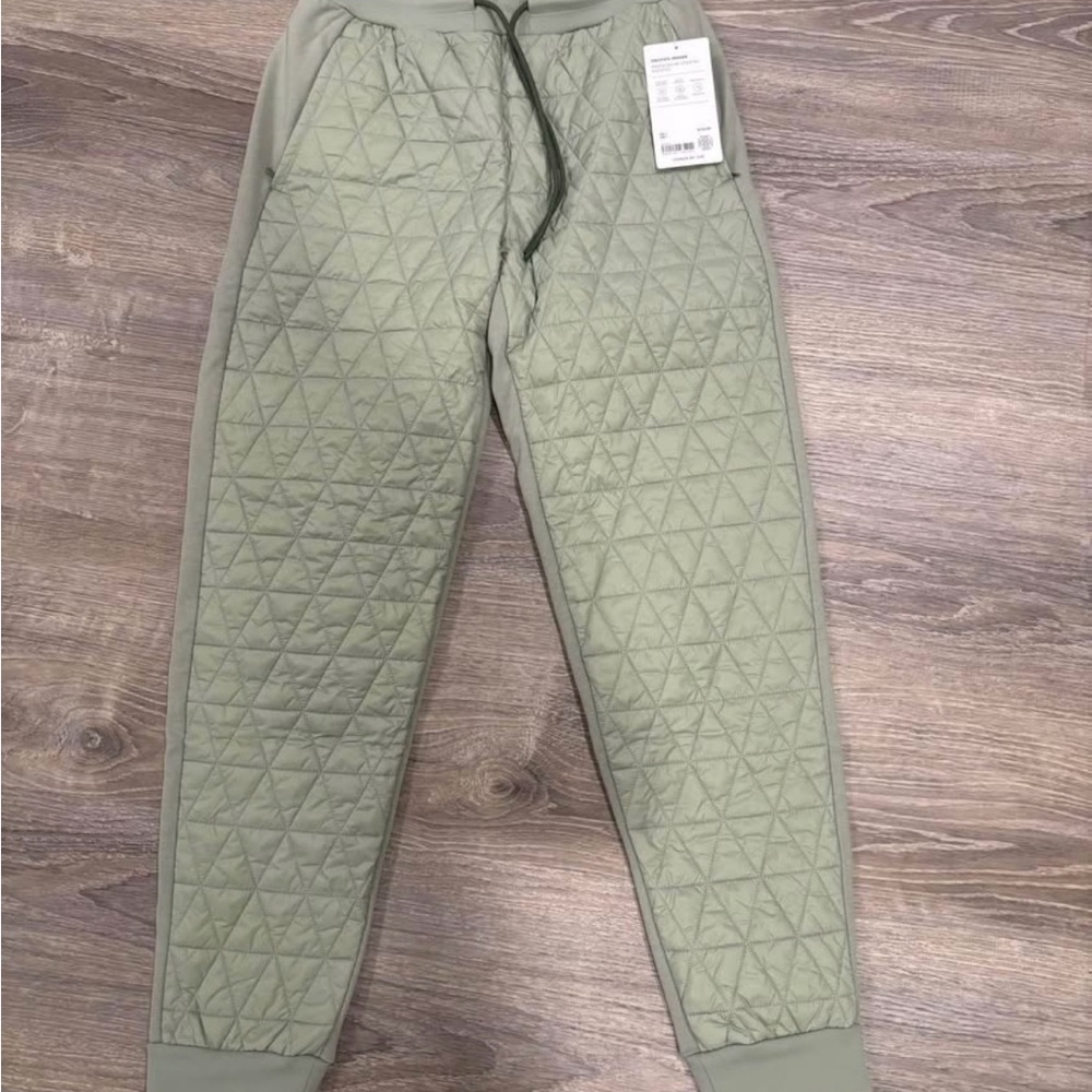 Athleta Quilted Joggers in Olive Green